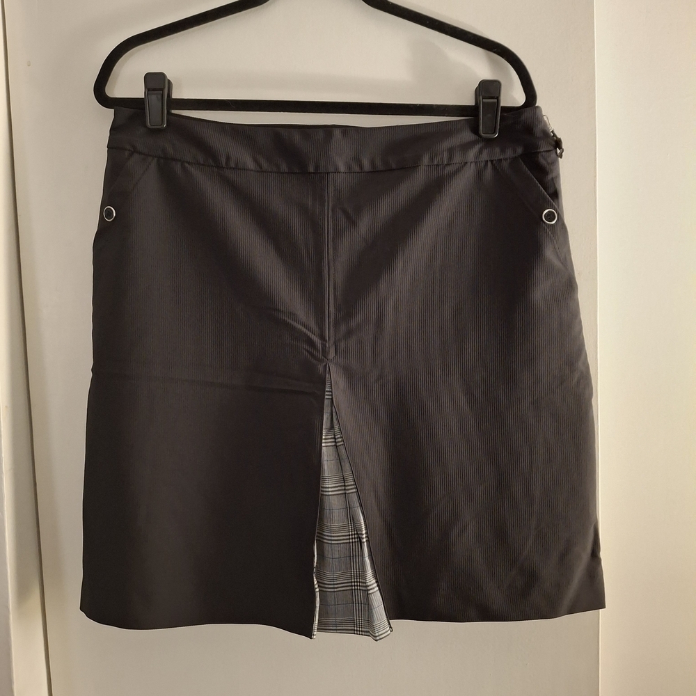 Monterey Club Women's Black Skort with Plaid Accent